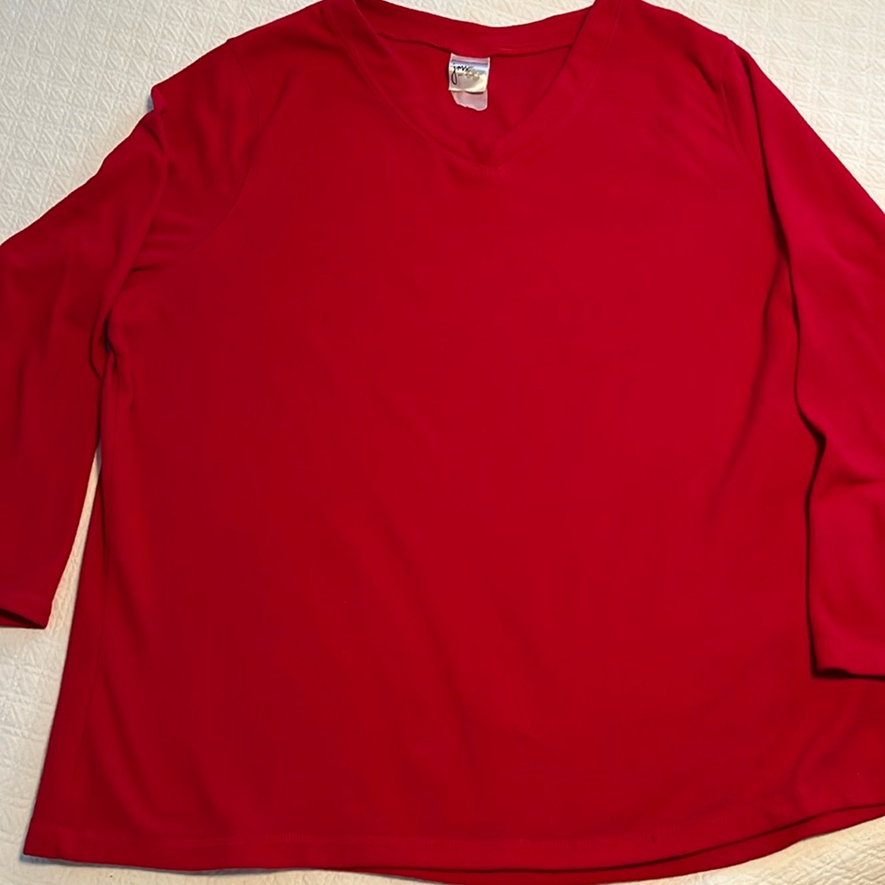 Just My Size Red Fleece Top 1X